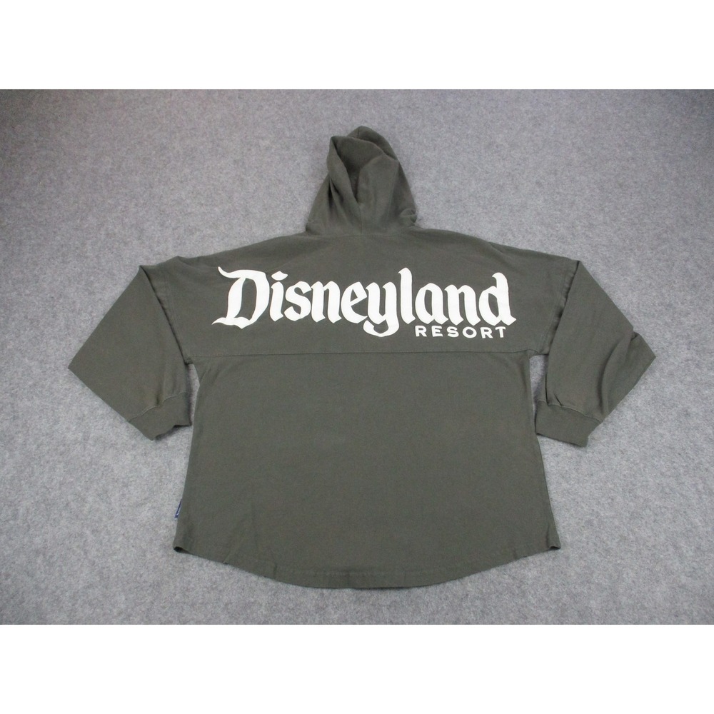 Disney Shirt Womens Large Green Disneyland Resort Hooded Spirit Jersey Pullover